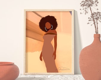Black Girl Wall Art, PHYSICAL ART PRINT, Art Print, Black Art, Posters for Black Women, Black Women, Women Art Poster