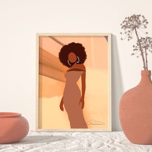 Black Girl Wall Art, PHYSICAL ART PRINT, Art Print, Black Art, Posters for Black Women, Black Women, Women Art Poster