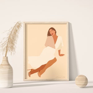 Monaco Digital Print, Illustration Art Girl, Woman Art Print, Terracotta Woman Art, Abstract Woman Art, Feminine Art Print, Woman Art Poster