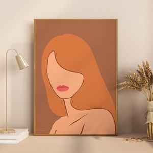 Boho Wall Art, Boho Woman Decor, Woman Line Art, Downloadable Art Prints, Aesthetic Room Decor, Art, Apartment Decor, Woman Art, Bedroom Art
