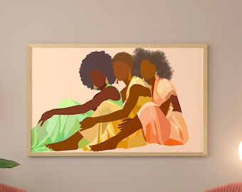 Abstract Woman Print, Digital Download, Digital Art, Black Art, African American Art, Poster, Wall Art, Black Women, Black Girl Art