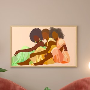 Abstrakte Frau Druck, digitaler Download, digitale Kunst, schwarze Kunst, afroamerikanische Kunst, Poster, Wandkunst, schwarze Frauen, schwarzes Mädchen Kunst
