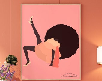 Pose Digital Print, Art by Aminah Dantzler, Fashion Digital Art
