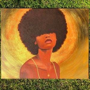 Black Art, Black Woman Painting