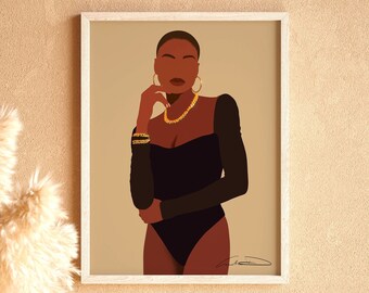 Black Woman Digital Print