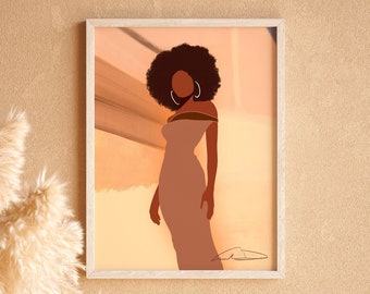 Black Woman Art, DOWNLOADABLE ART PRINT, Black Art, Black Women Art, Black Girl Wall Art, Black Girl Art, Black Art Digital Print