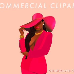 BIG TYME (Deep) Clipart, Fashion Clipart, Black Girl Clipart, Woman Clipart