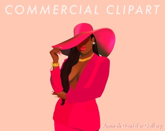 BIG TYME (Deep) Clipart, Fashion Clipart, Black Girl Clipart, Woman Clipart