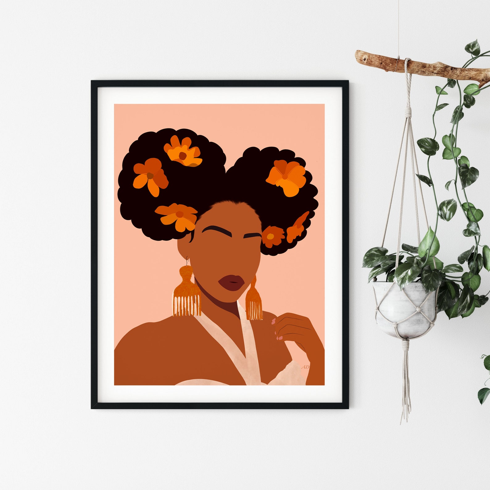 Black Woman Wall Art Digital Download Black Art PNG Etsy