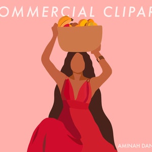 Estável Clipart, Woman Clipart, Fashion Clipart, Tropical Clipart