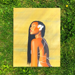 Woman Wall Art, Woman Bedroom Decor, Original Oil Painting, Black Women Wall Art