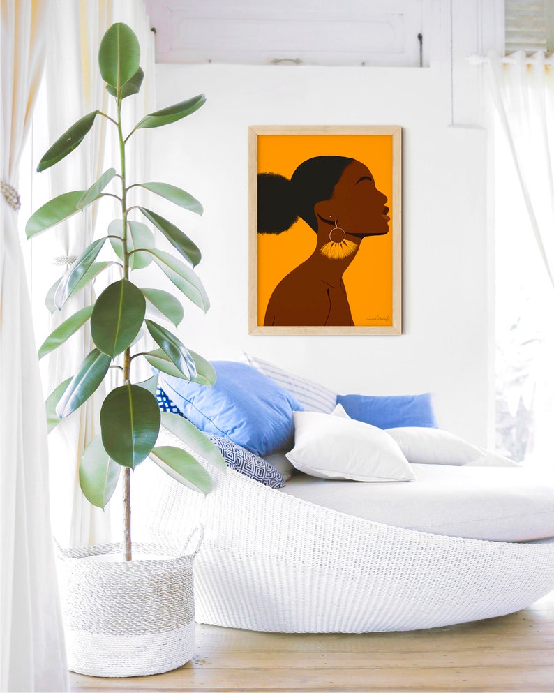 Black Girl Wall Art Canvas Print Black Art African Etsy