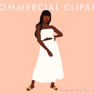 Garnet Three Clipart, Clipart by Aminah Dantzler, Woman Clipart, Fashion Clipart, Black Woman Clipart, Black Girl Clipart