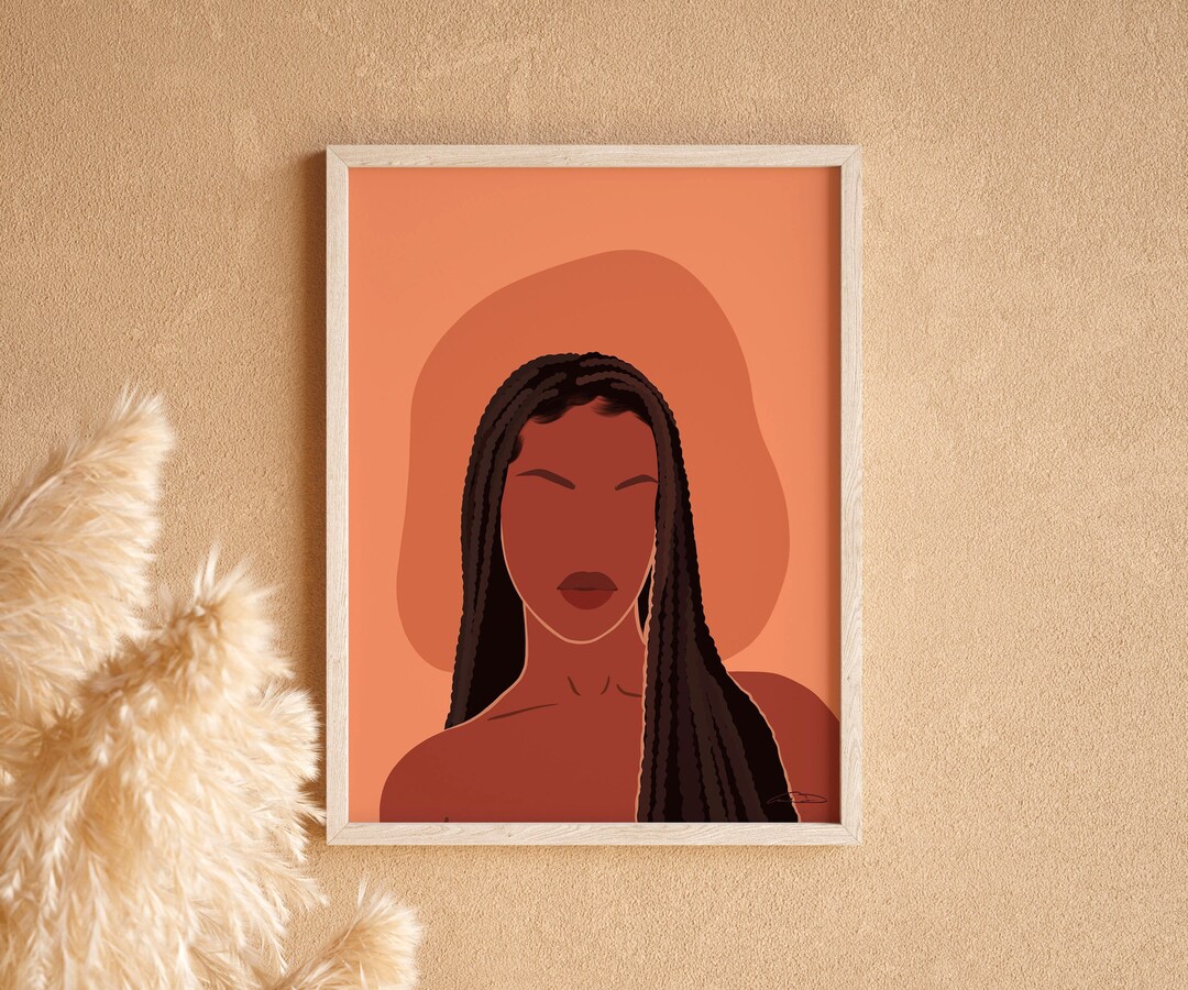 Boho Wall Decor Woman Bedroom Decor Black Woman Art Etsy