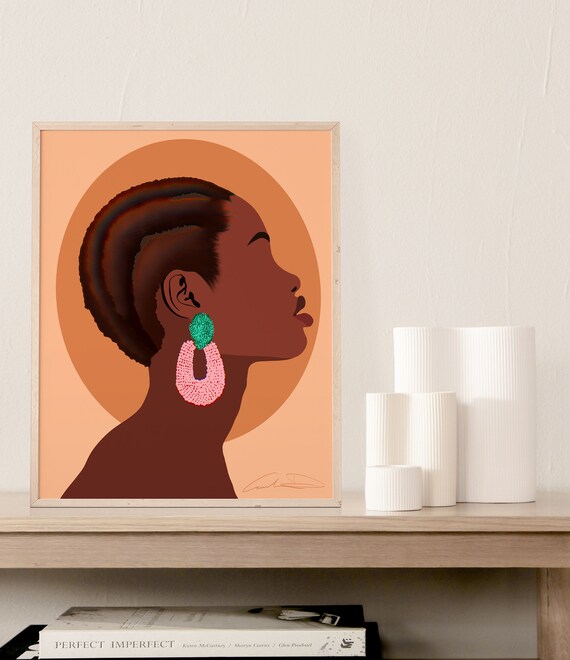 Black Woman Digital Print, DOWNLOADABLE ART PRINT, Black Woman Art, Black  Girl Art, Boho Woman Minimalist Art, Abstract Woman Art -  Denmark