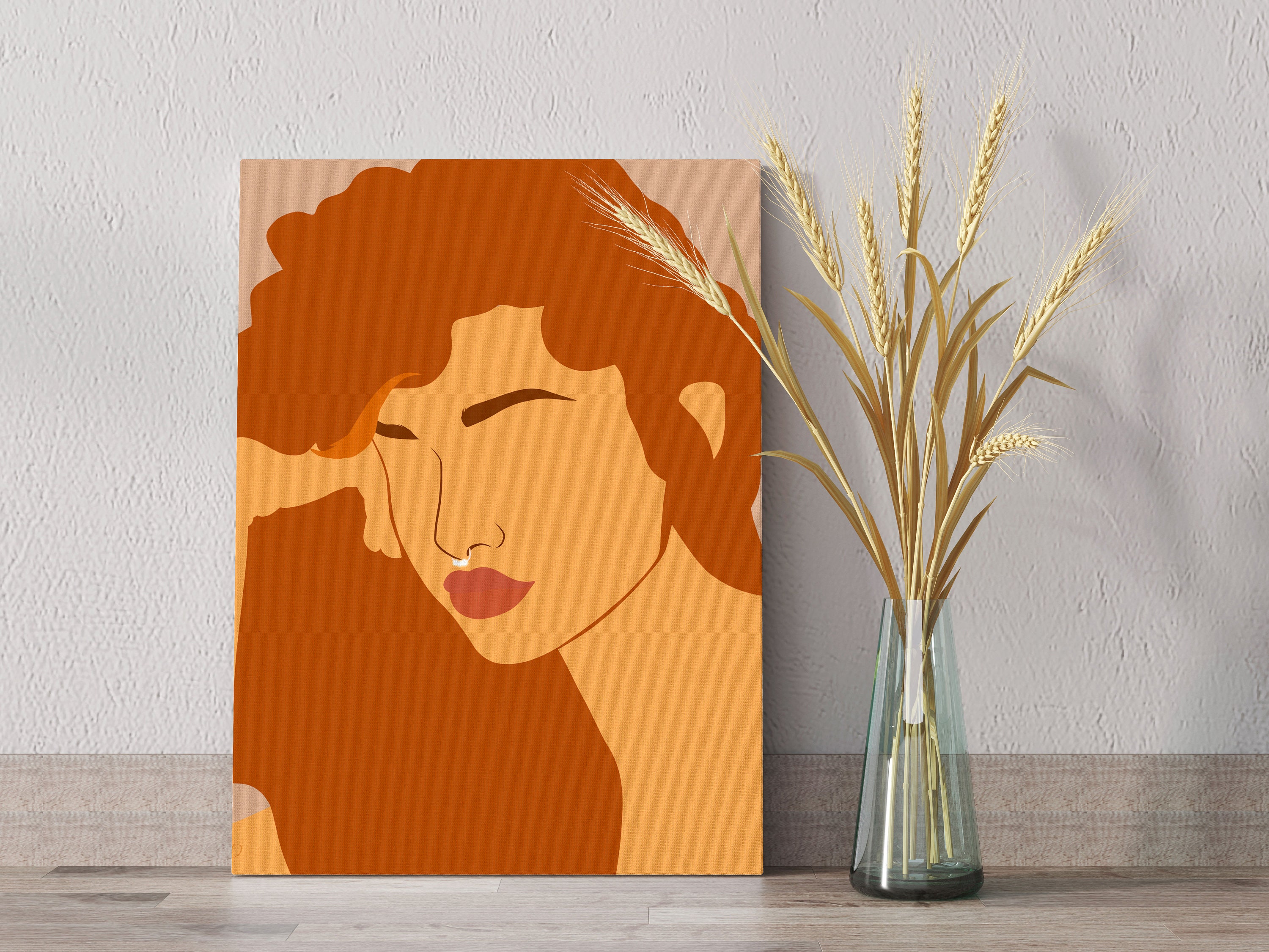 Canvas Art for Woman Woman Wall Art Abstract Woman Portrait Etsy