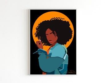 Afro Woman Digital Art Print