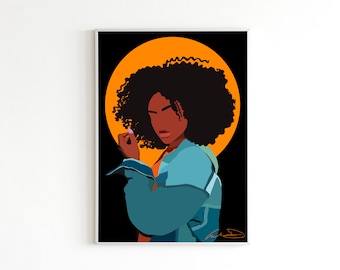 Afro Woman Digital Art Print