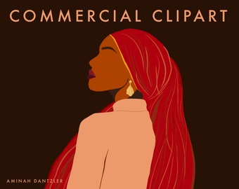 Royalty Clipart by Aminah Dantzler, Black Girl Art, Muslim Woman Art, Hijab Art