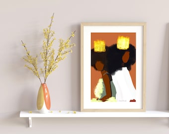 Black Art for Kids, Digital Download, Black Girl Wall Art, Black Art, African American Art, Art for Kids, Black Girl Magic