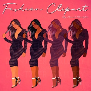 Fashion Clipart, Black Girl Clipart