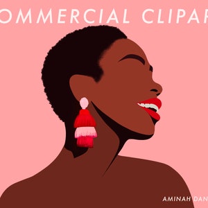 Hawa Clipart by Aminah Dantzler, Black Woman Clipart, Fashion Girl Clipart