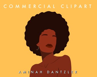 Afro Woman Clipart by Aminah Dantzler