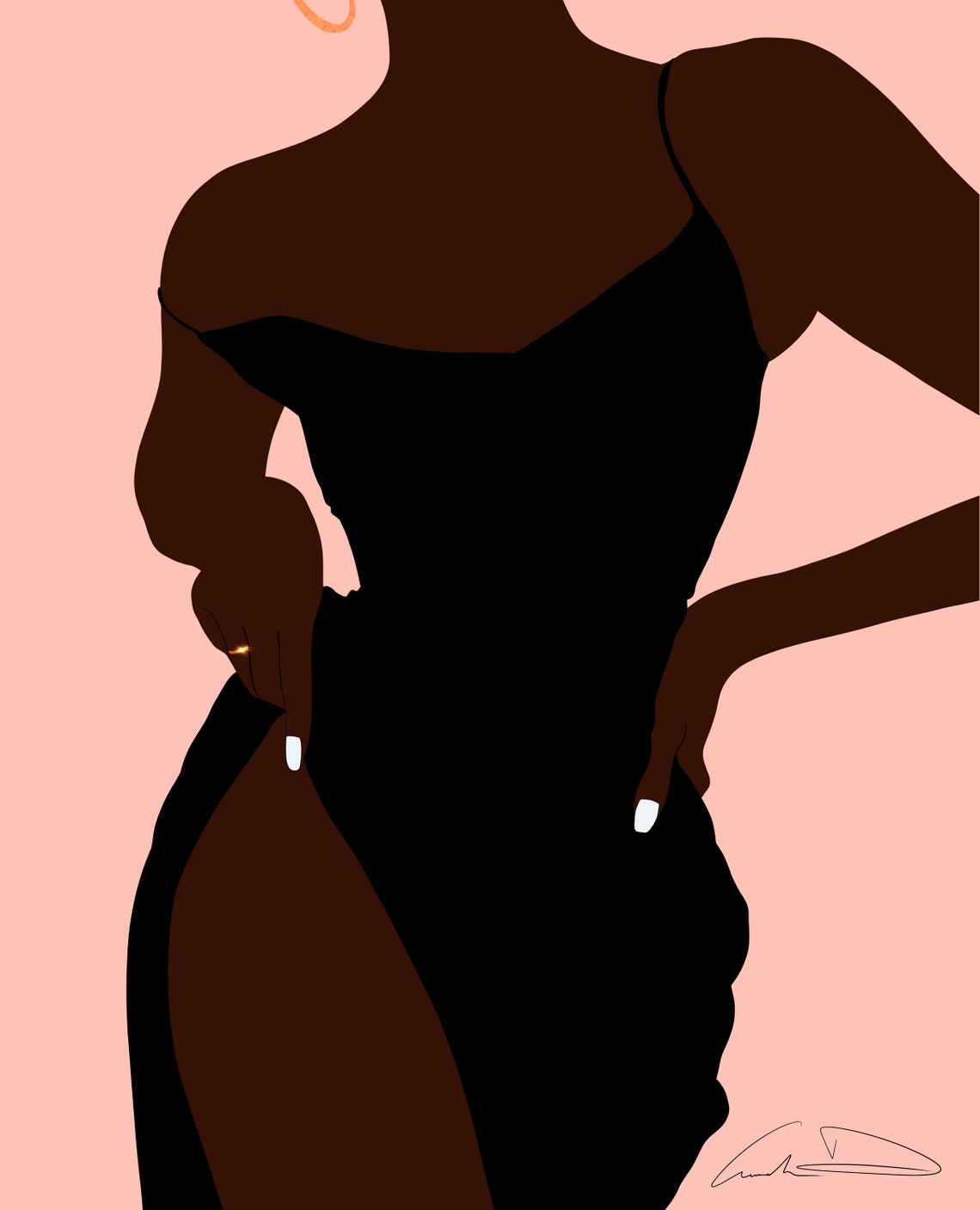 LBD Dark Brown Spanish Pink Digital Print Etsy