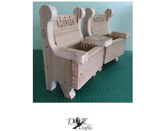 Love Seat Bench Planter and Chair Planters, Hand carved