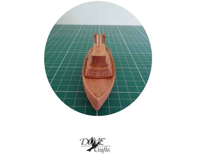 The Smallest wooden Fishing Boat, FISHING BOAT MODEL Ship ,Oak wood (Miniature), Hand Crafted