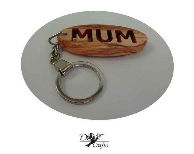 Olive Wood Name Keyring Pendant Necklace fashion jewellery, Carving