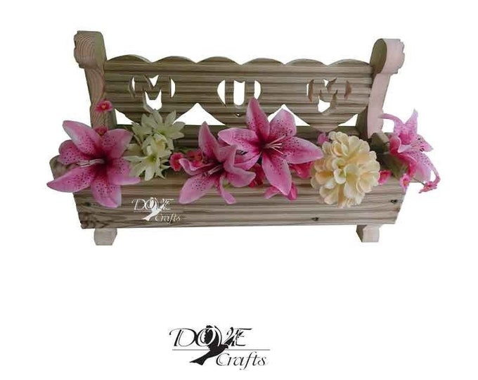 Love Heart Bench Planter MUM/DAD-pre-treated decking wood, Hand Crafted