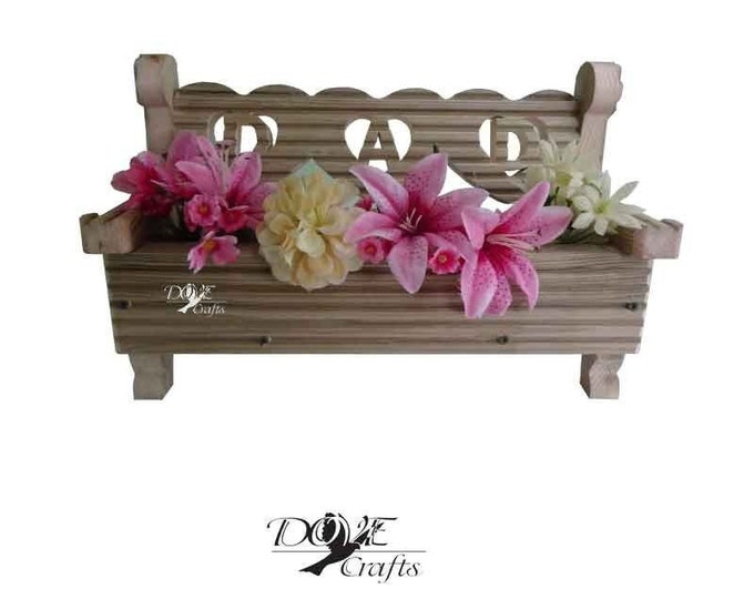 Love Heart Bench Planter MUM/DAD-pre-treated decking wood, Hand Crafted