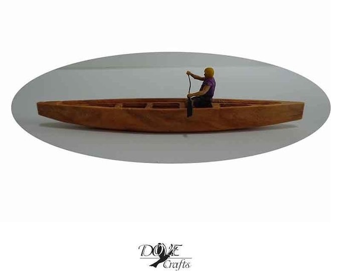 Miniature Canoe 2 / 4 Rowers, Made of Olive Wood, Hand Crafted