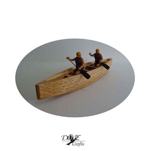 The Smallest wooden Canoe Boat 2 or 4 seaters, Oak wood (Miniature), Hand Crafted