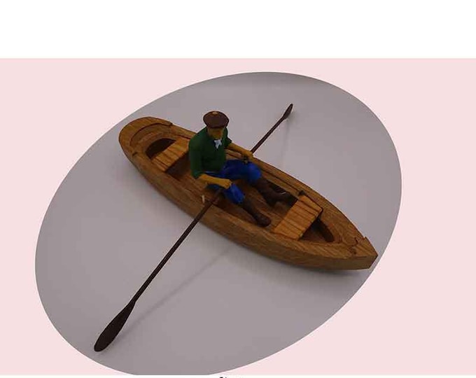 Wooden Rowing Boat, Oak wood/ Extra large