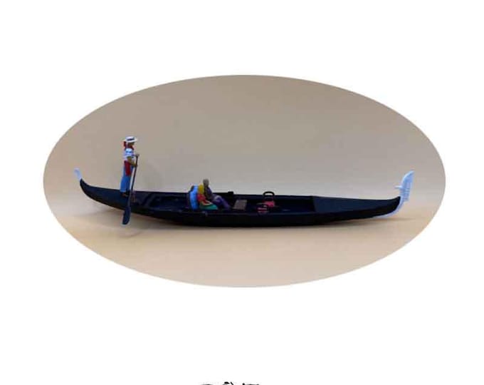 Hand Painted Resin Gondola Miniature, Valentine Gift