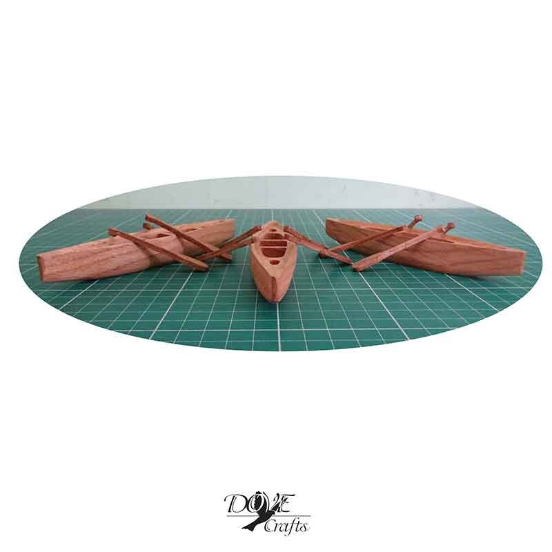 The Smallest Wooden Canoe Boat 2 or 4 Seaters, Oak Wood miniature, Hand ...