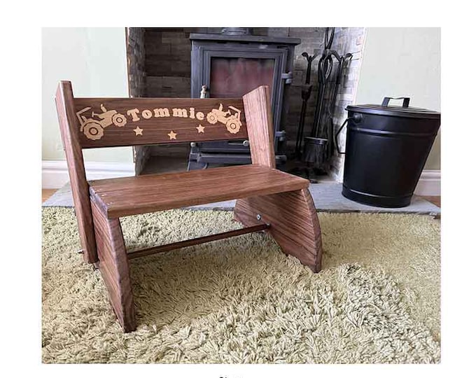 Step Stool With personalised inlay, Plaque inlay