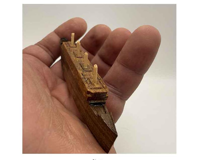 Titanic you can hold in the palm of your hand/ Wooden minature, handcrafted