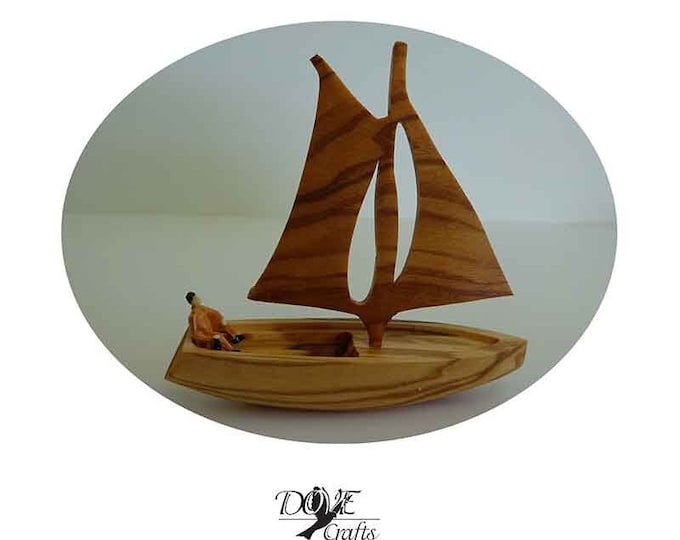 Sailing Boats Racing Yacht, Olive wood