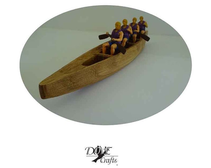 The Smallest wooden Canoe Boat 2 or 4 seaters, Oak wood (Miniature), Hand Crafted
