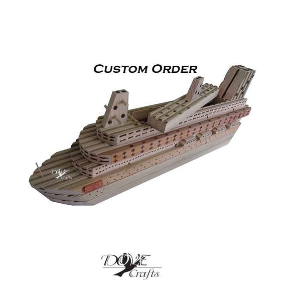 Planter Magnificent Model Cruise Ship Decking Wood Hand Crafted