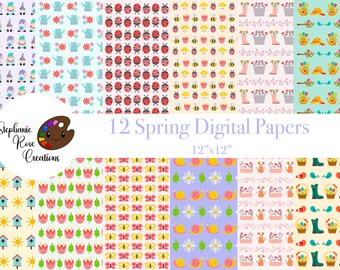 Spring Digital Paper Set