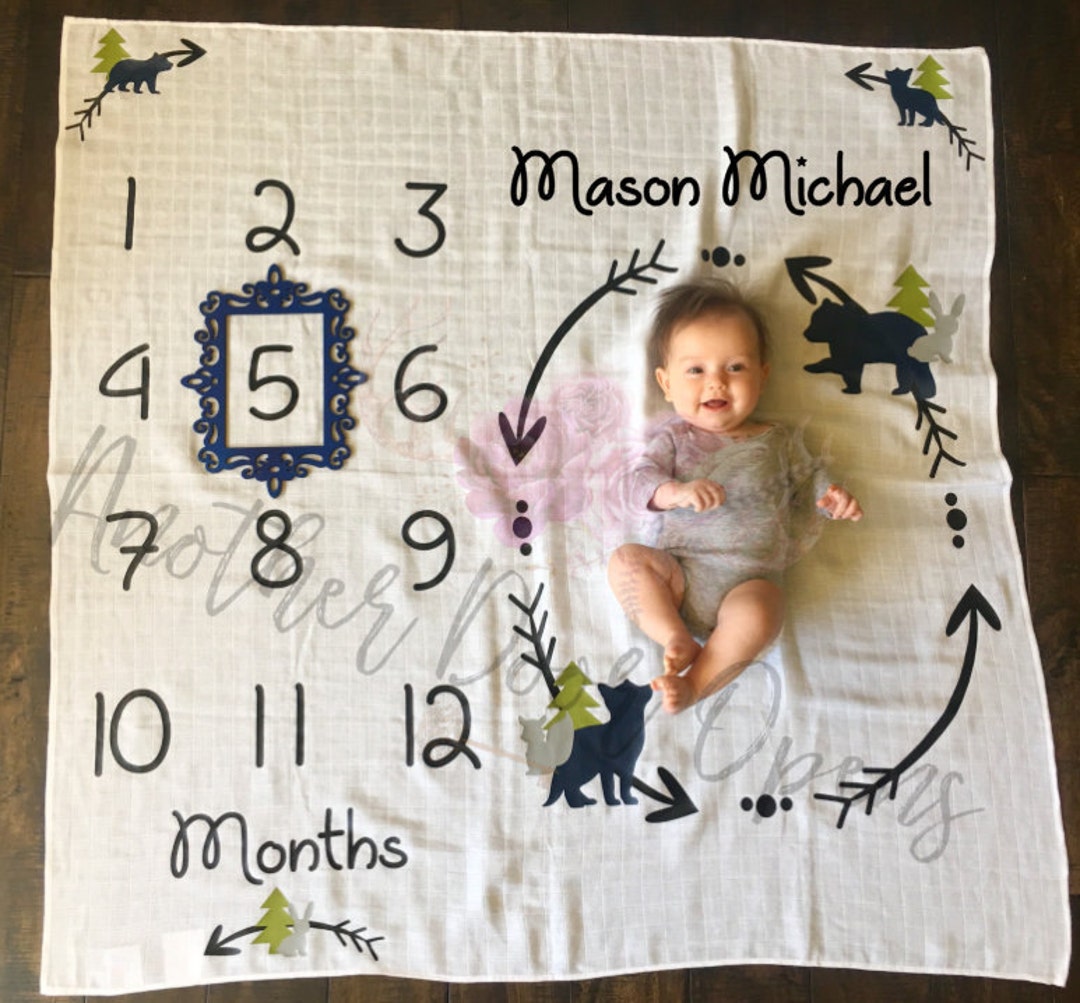 Month to Month Baby Blanket, Baby Boy Milestones, Monthly Baby Pictures