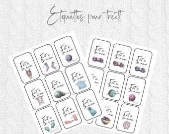 knitted labels / handmade labels / gift tags / gift tag / printable gift tag