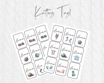 knitting tag / knitting labels / handmade labels / gift tags / gift tag / printable gift tag