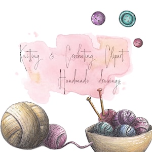 Knitting clipart / crocheting clipart / knitting & crocheting/ download / downloadclipart / handmade drawings