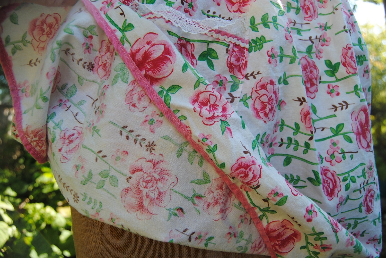 Vintage Apron Cotton Apron With One Pocket Pink Floral - Etsy