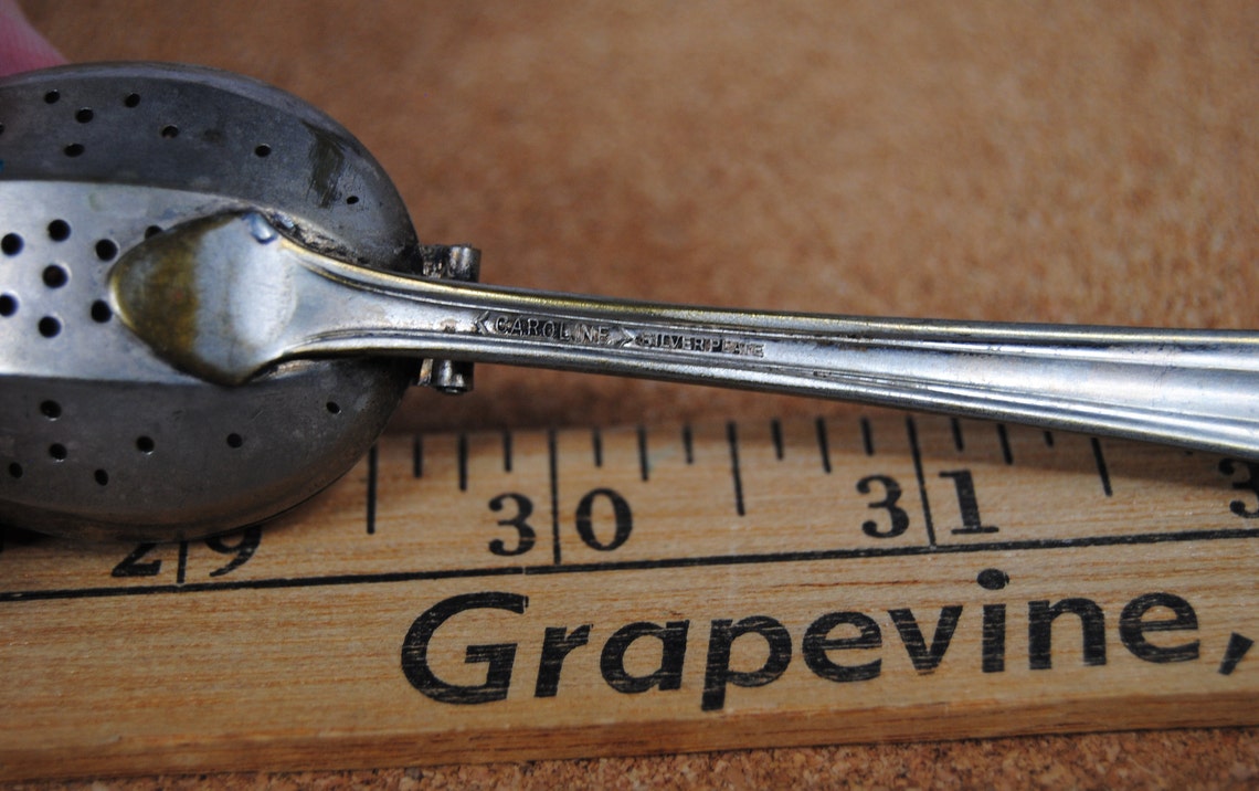 Caroline Silverplate Tea Strainer Spoon Vintage Tea Steeping Etsy